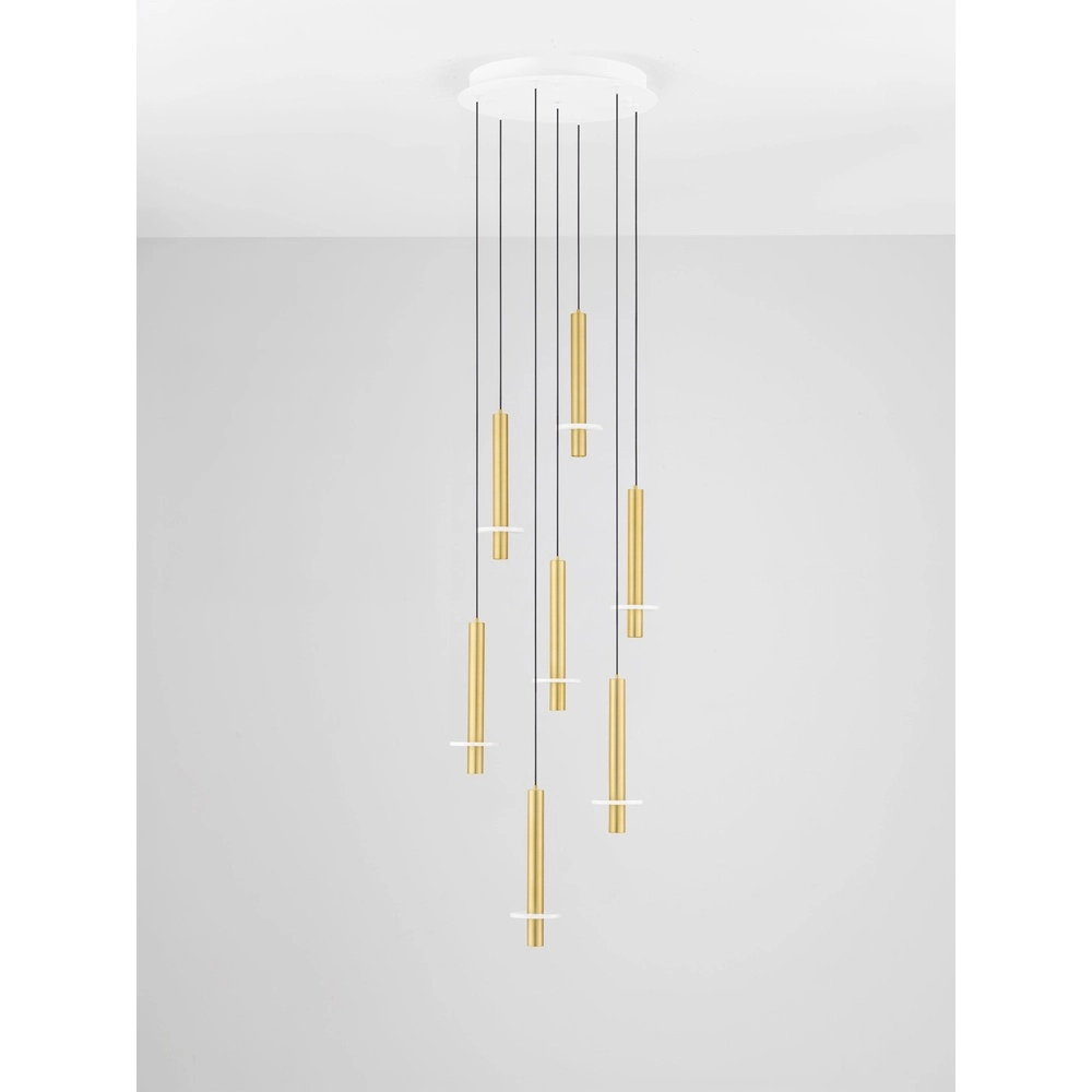 Design hanglamp Noemi goud met wit Ø 47cm Lyora 5212063503311