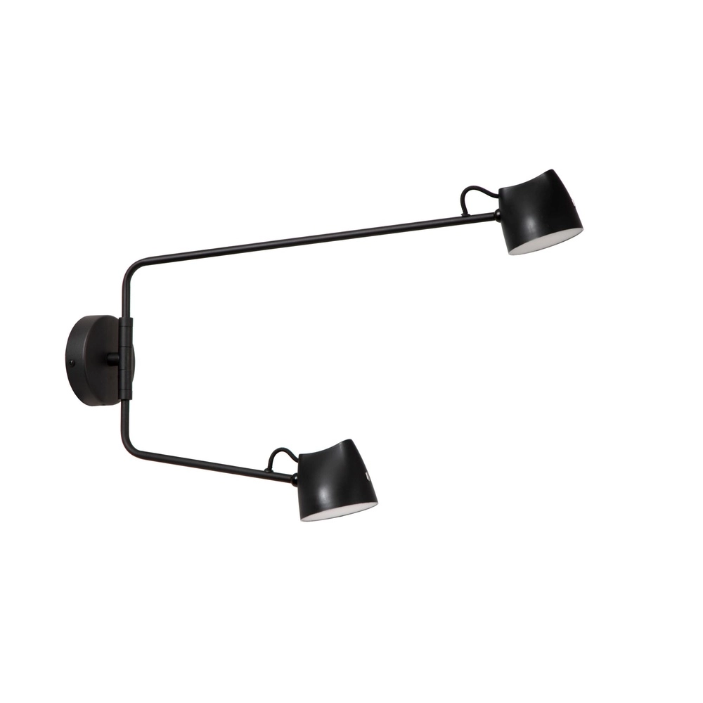 Wandlamp Milne zwart dubbel