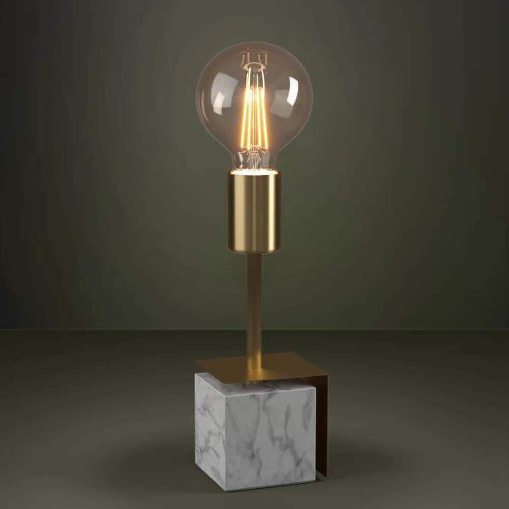 Gouden tafelamp Carmita met marmeren voet Stars of Light 9008606240487