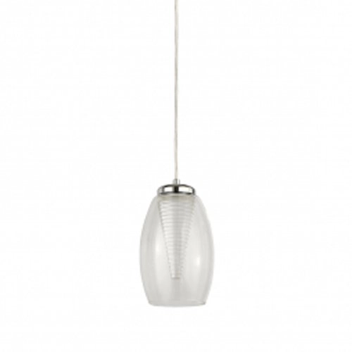 Moderne hanglamp Cyclone chroom met helder glas