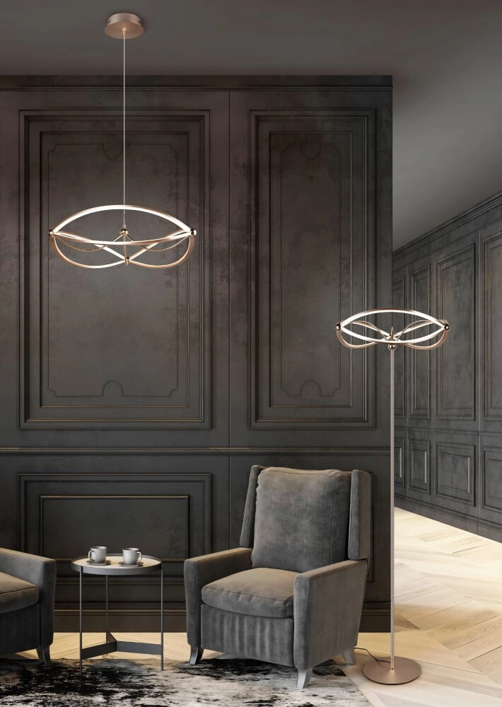 Bronzen vloerlamp Charivari Trio 4017807461169
