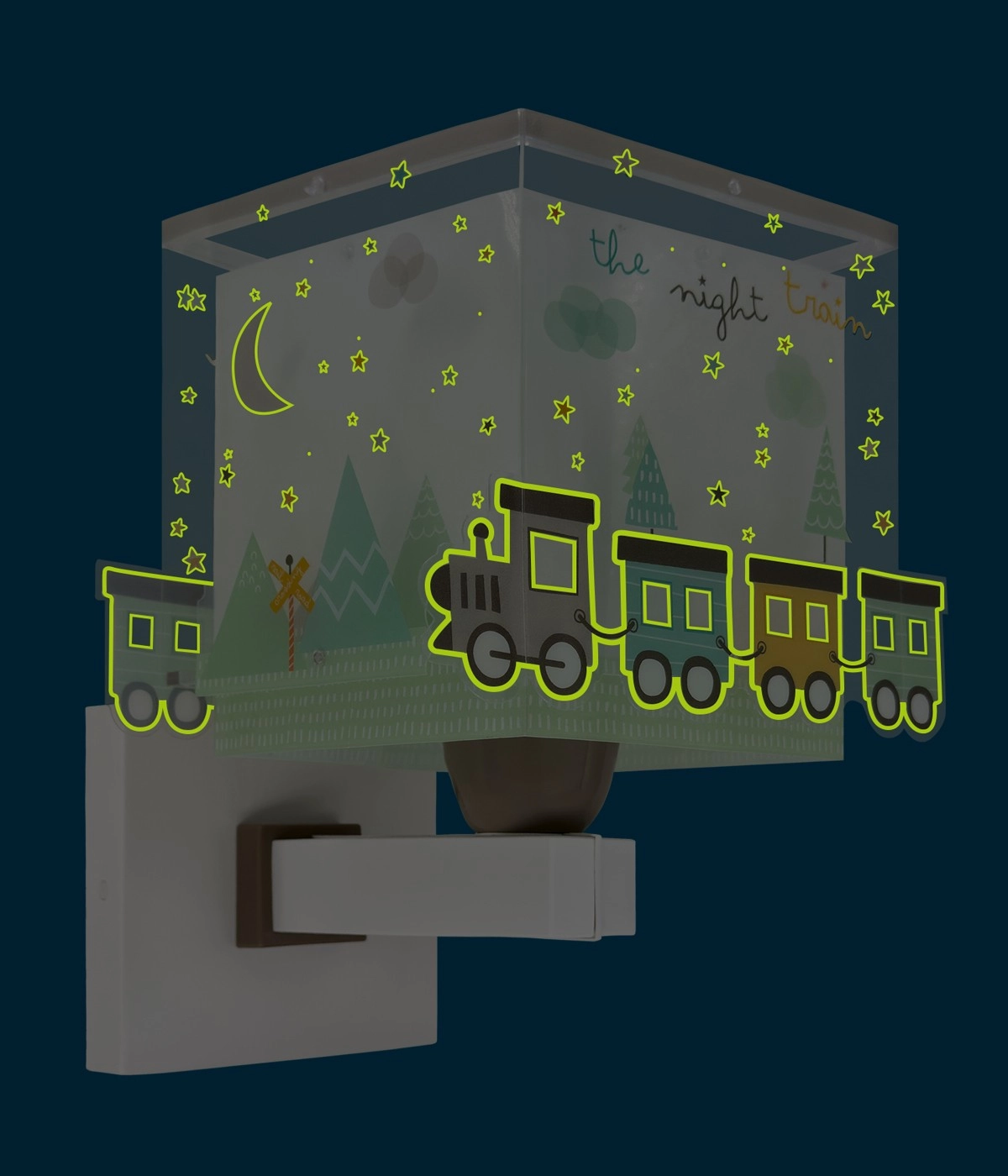 Wandlamp Night Train grijs glow in the dark Dalber 8420406635392