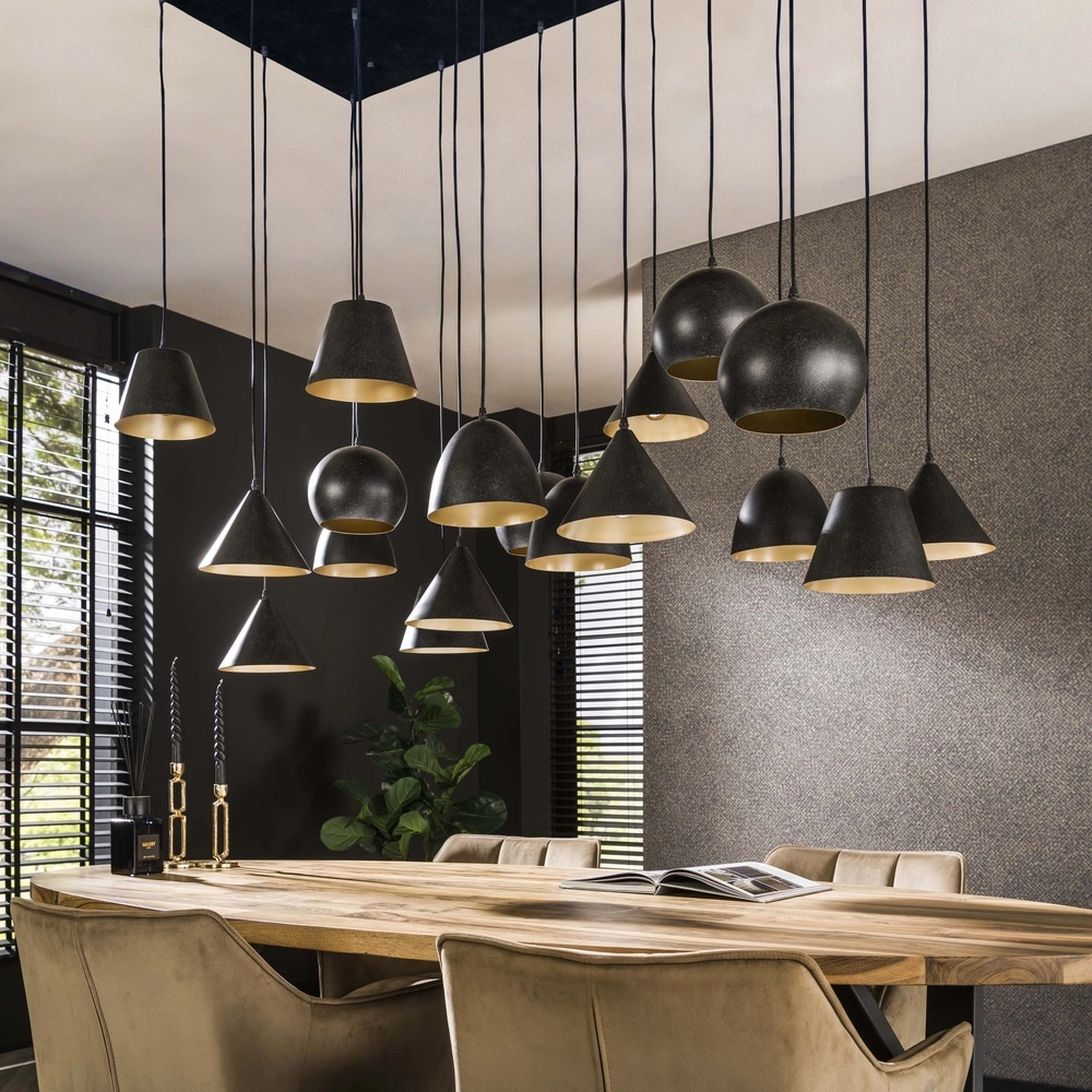 XXL hanglamp Metal 18-lichts - zwart Lyora 8716803512313