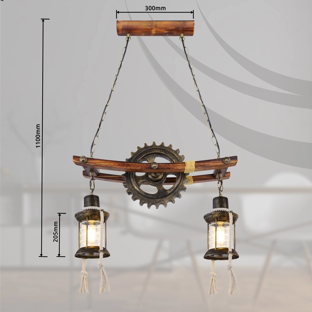 Industriele hanglamp Abella 2-lichts Globo 9007371407392