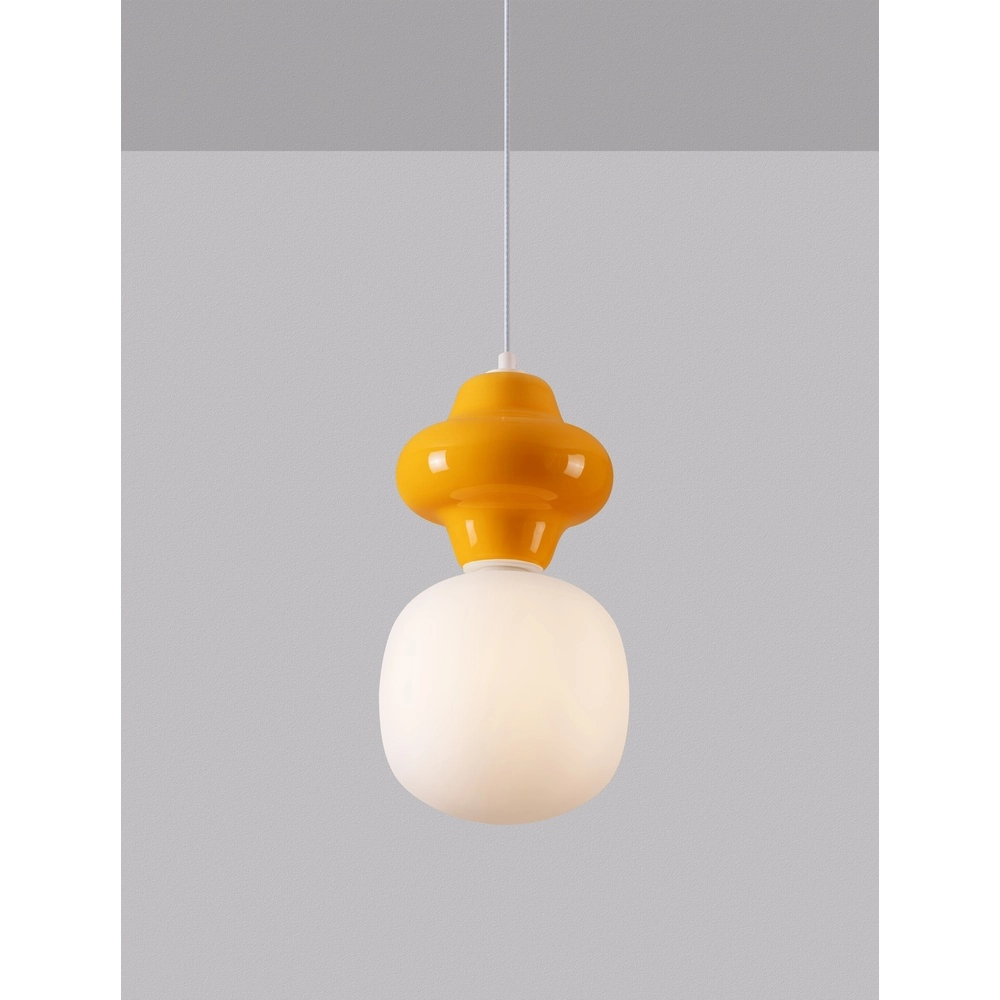 Hanglamp Clio S oranje keramiek