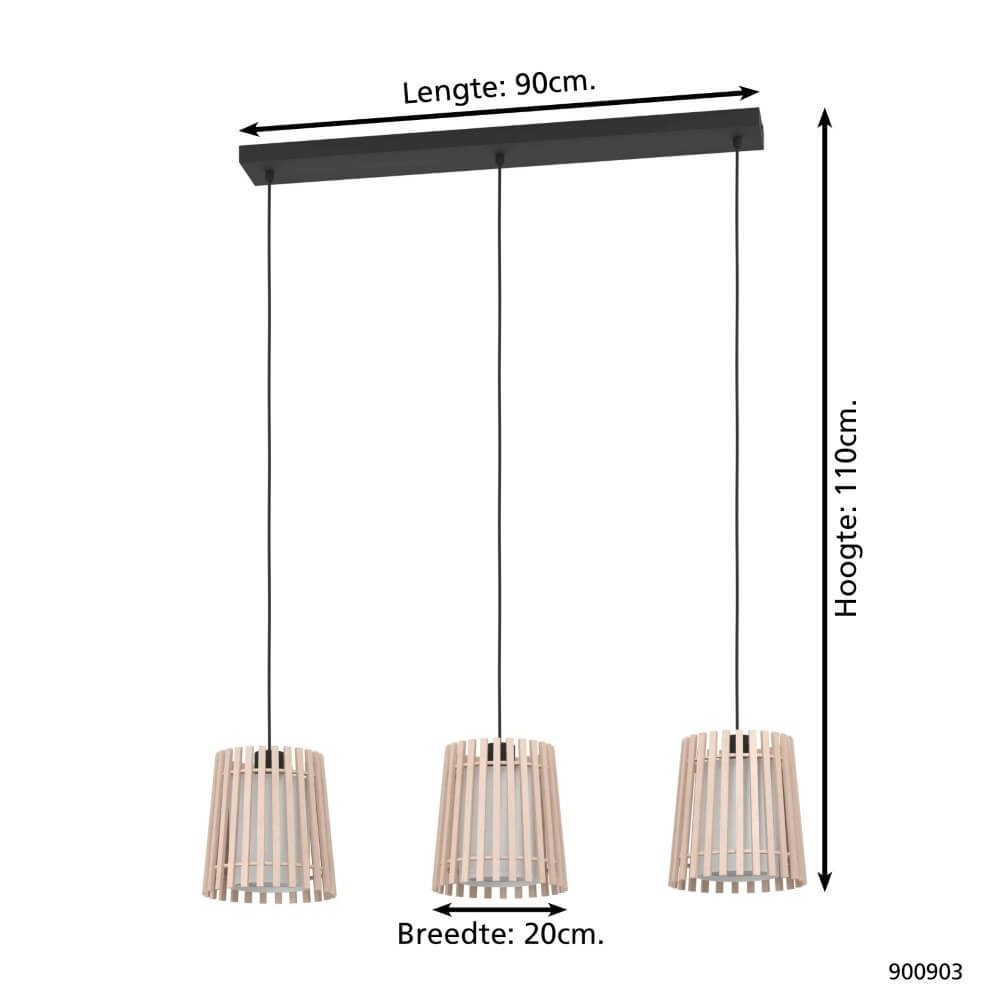 Scandinavische hanglamp Fattoria 3-lichts Eglo 9008606274734
