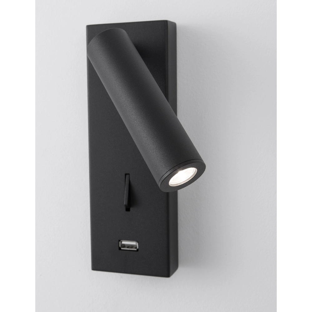Bedlampje Fuse zwart met usb Lyora 5212017423719