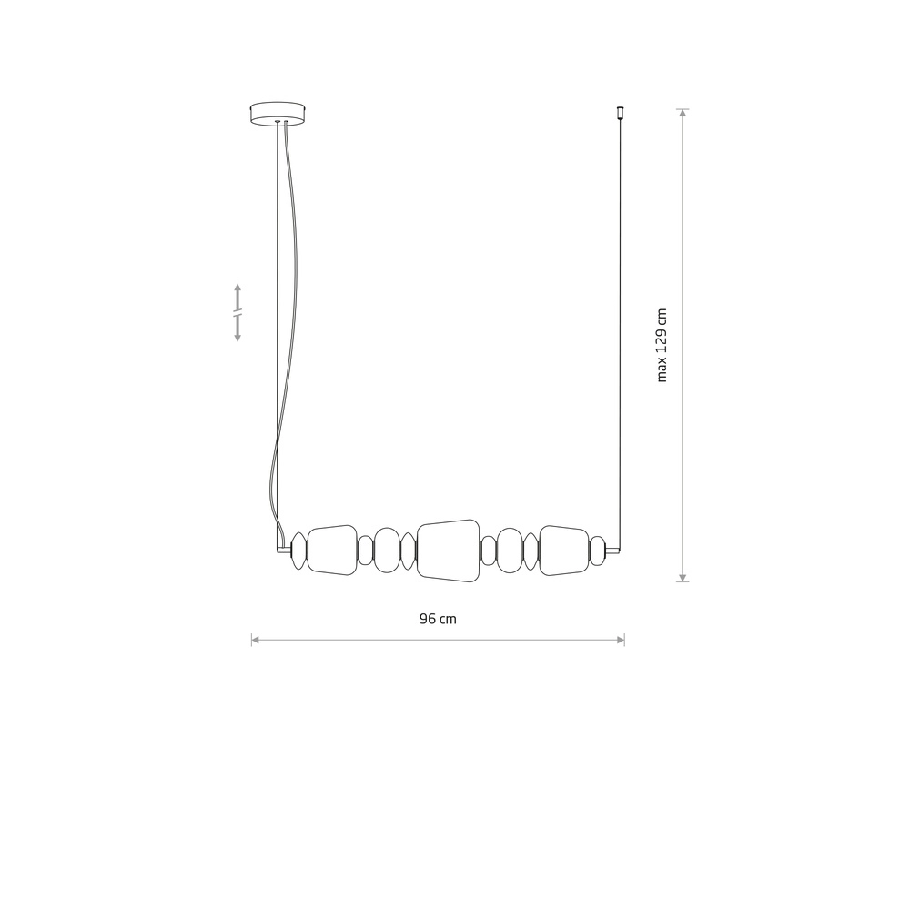 Hanglamp Ceramic Led keramiek en glas 96cm Lyora 5903139116992