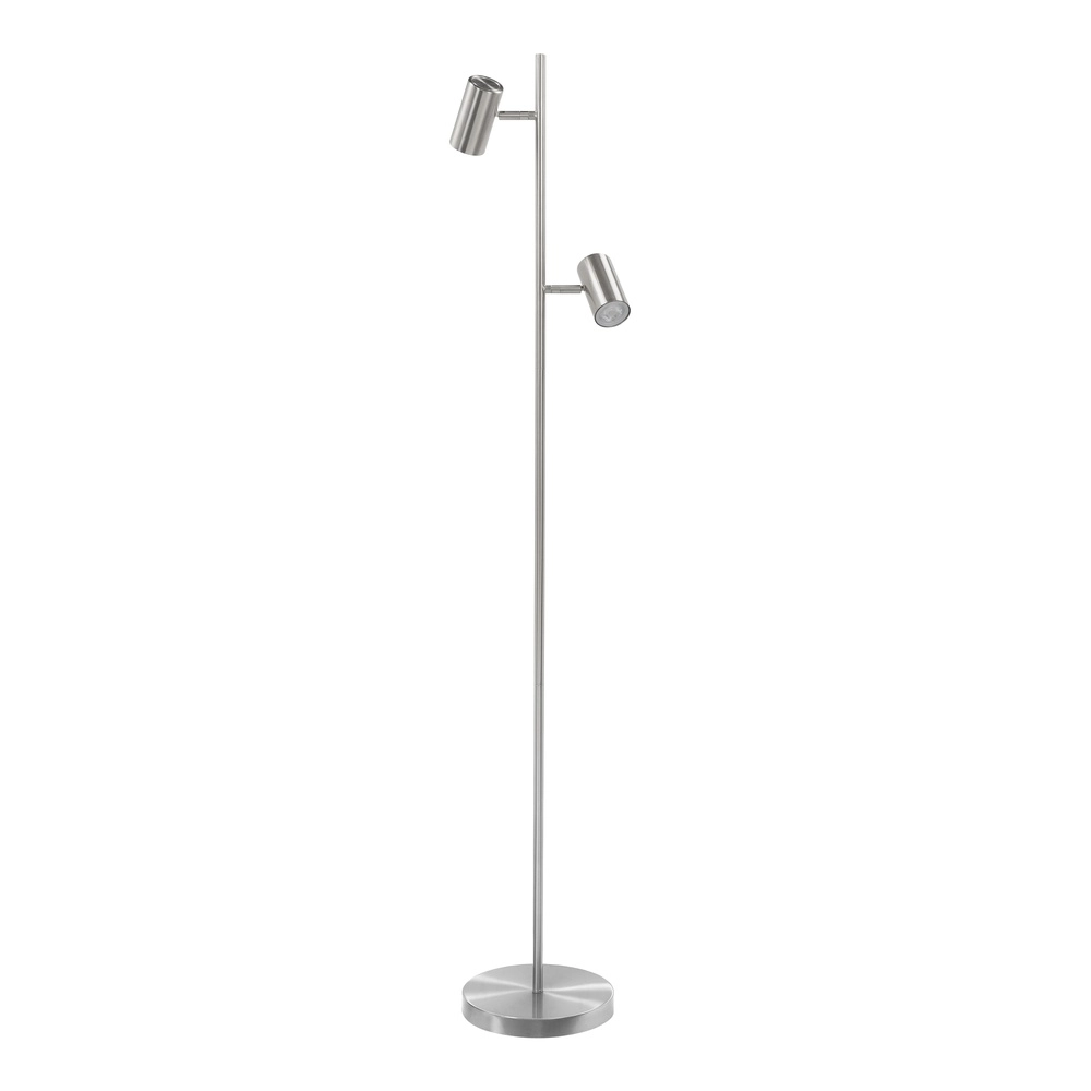 Vloerlamp Burgos 2-lichts nikkel