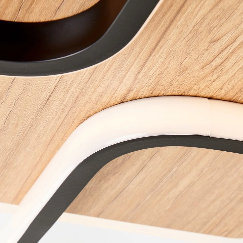 Vierkante houten plafondlamp Dennet Brilliant 4004353409653