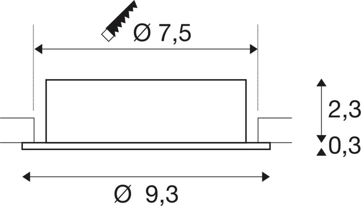 Inbouwspot New Tria 75 rond - aluminium - GU10 SLV 4024163276139