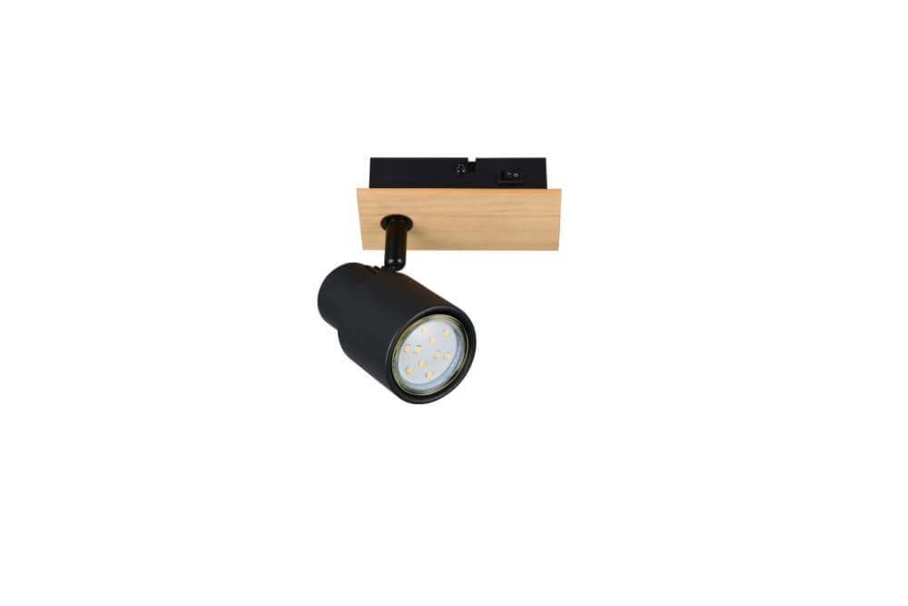 Design wandlamp Pierre zwart met hout Trio 4017807638158