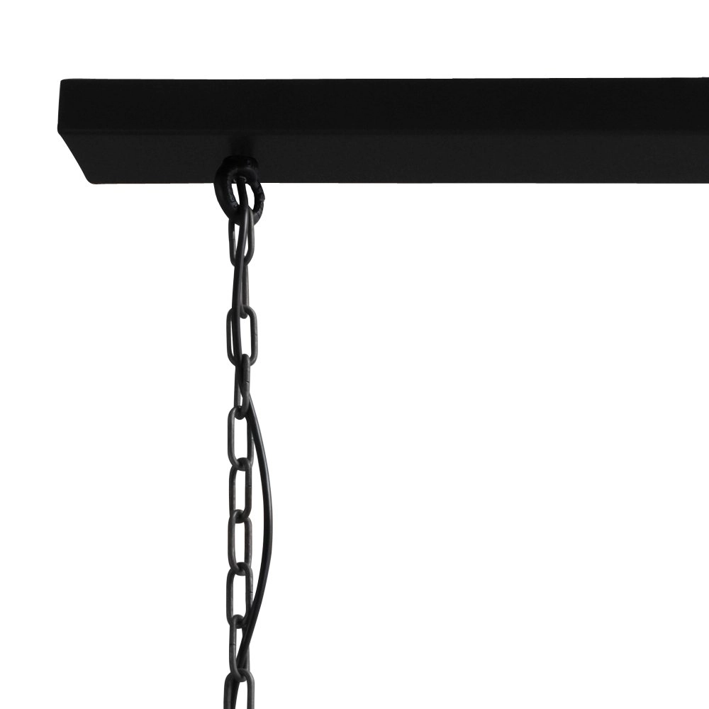 Stoere eettafel hanglamp Industria 3x27 3-lichts zwart met betongrijs Masterlight 8718121230238