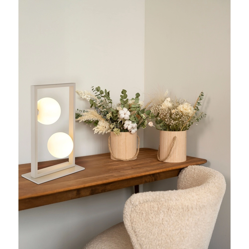 Moderne tafellamp Nanda zand bruin Globo 9007371567041