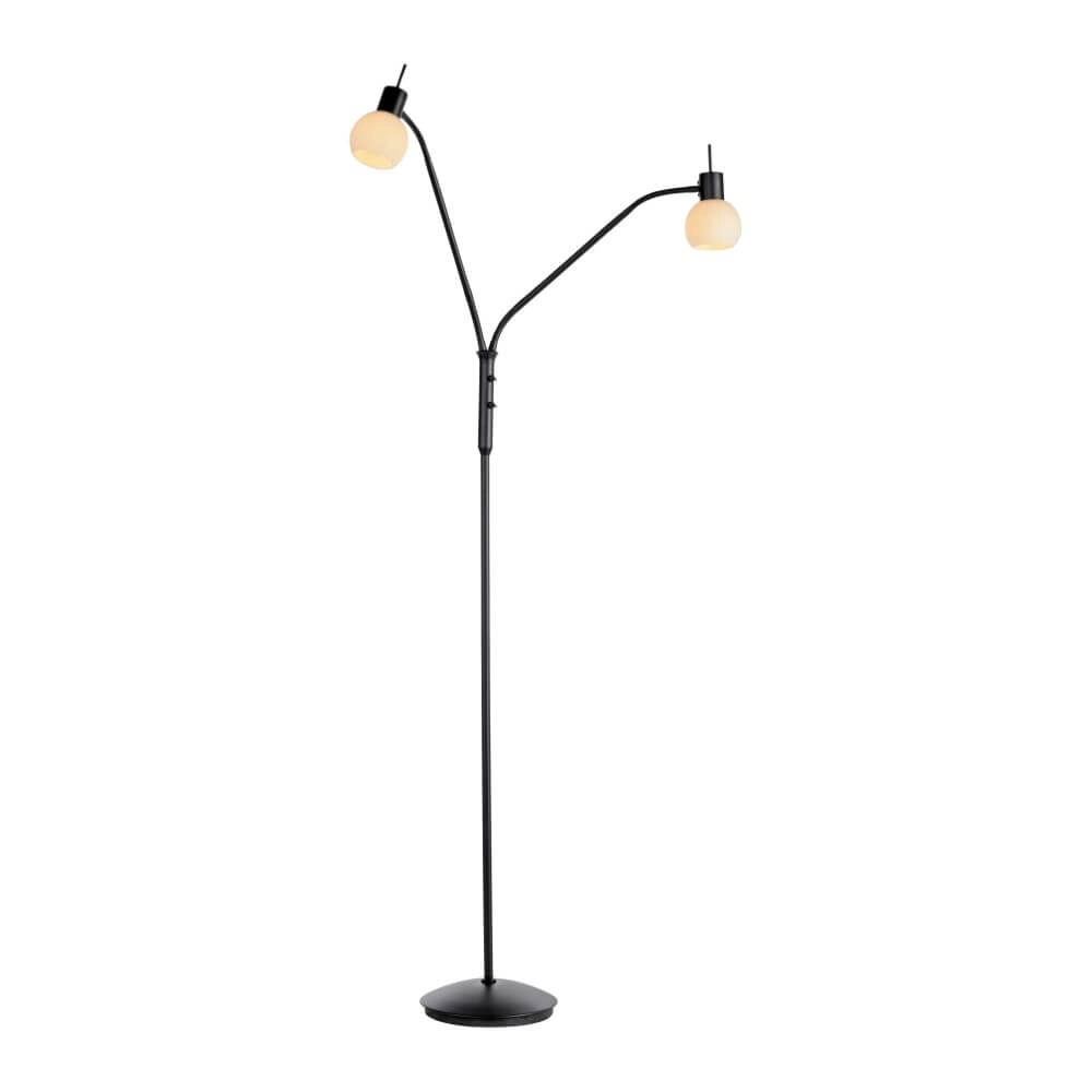 Zwarte vloerlamp Loki 2-lichts Just Light 4043689000837