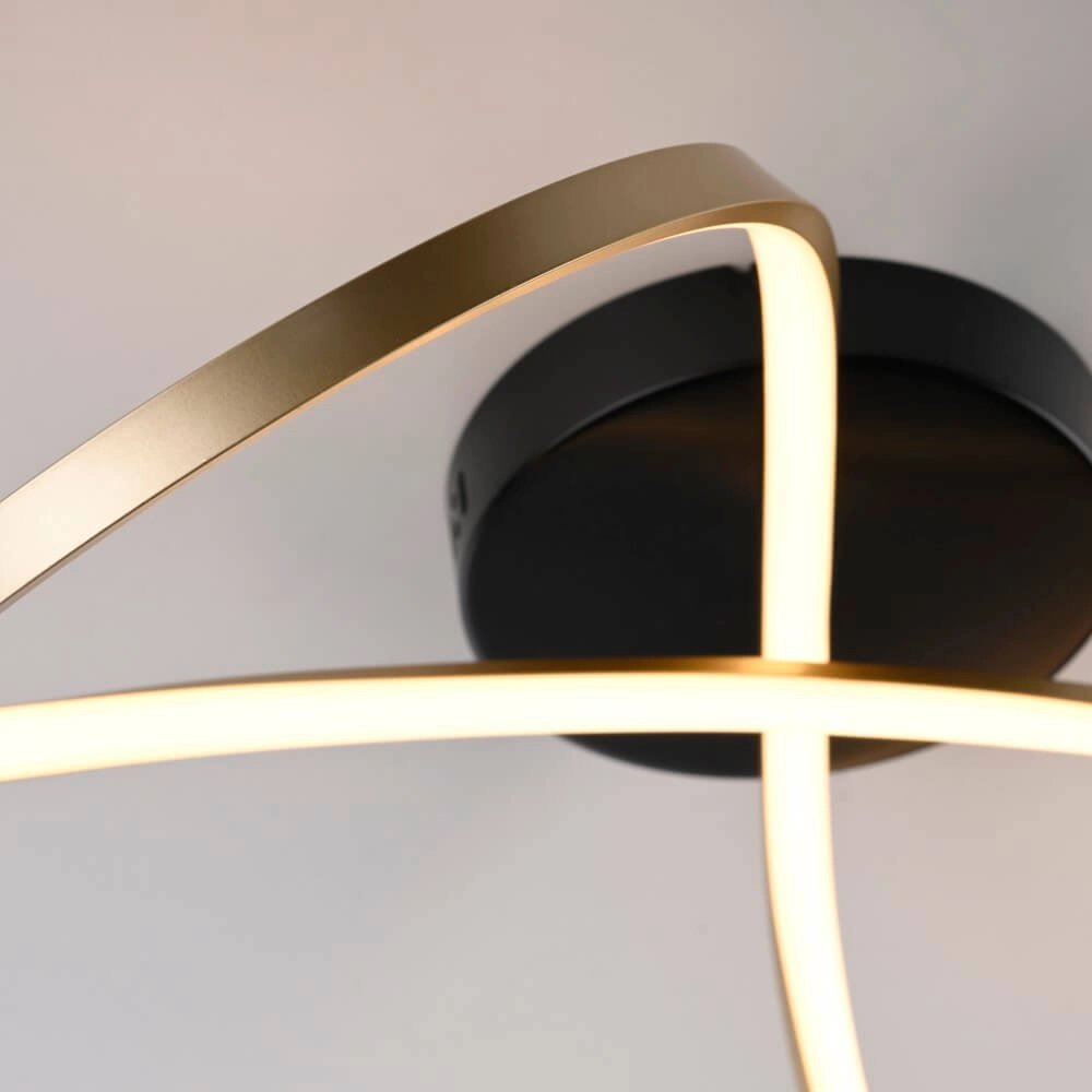 Design plafondlamp Okta messing/zwart Just Light 4043689001940