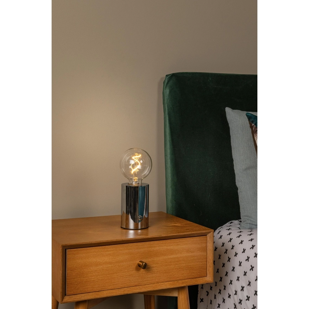 Oplaadbare tafellamp Vivo chroom Lucide 5411212520869
