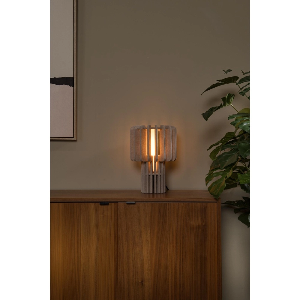 Design tafellamp Rollo zand bruin Lucide 5411212452863
