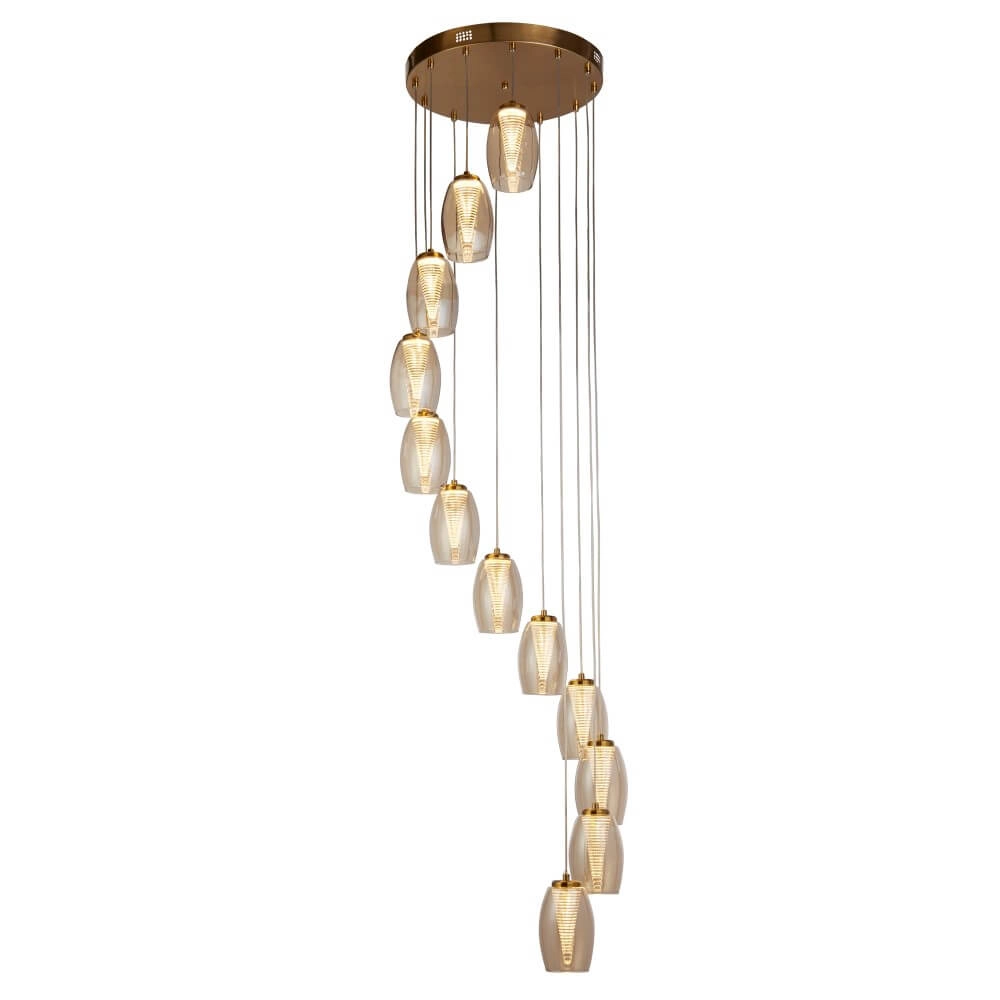 12-lichts hanglamp Cyclone brons Searchlight 5053423243207