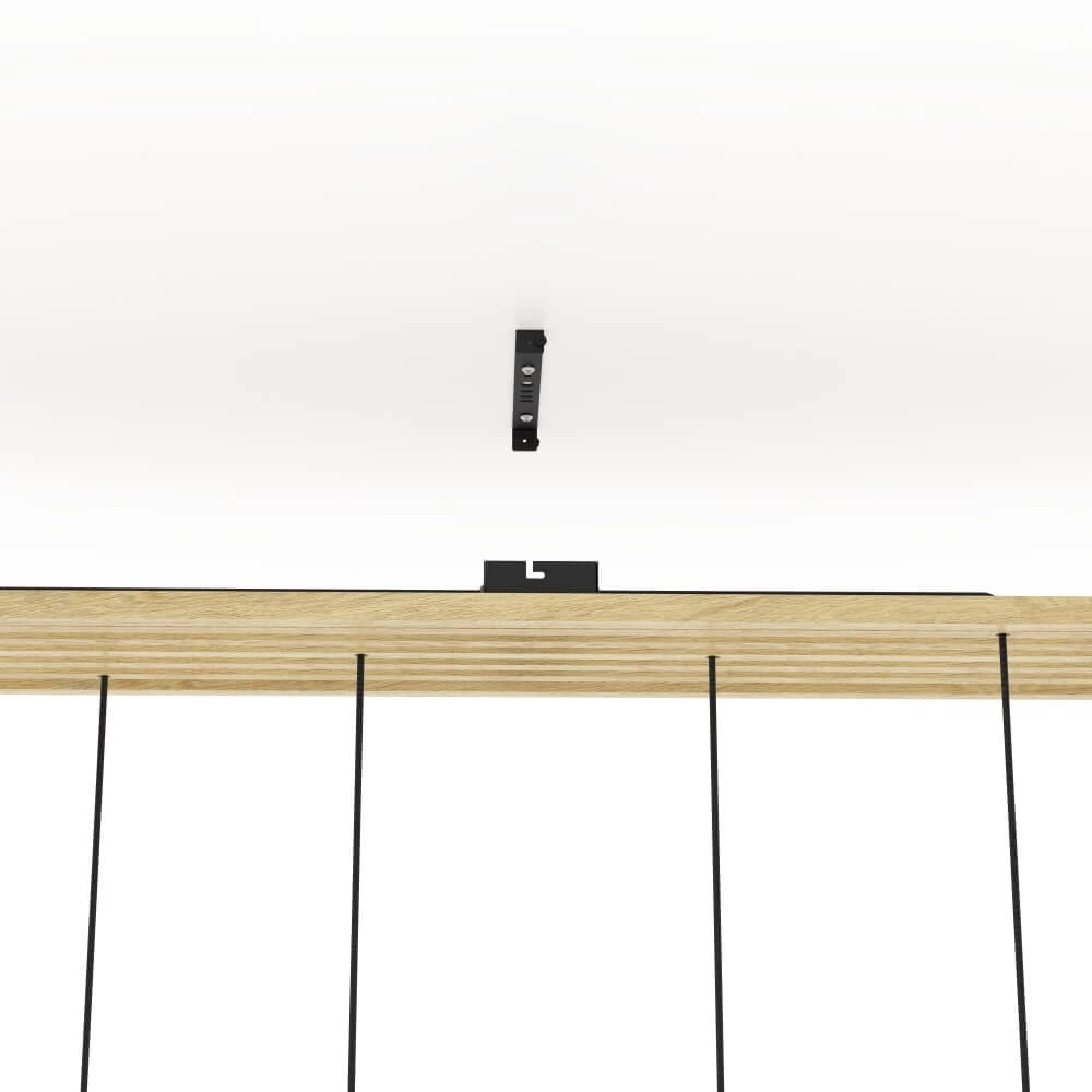 6-lichts hanglamp Camarioca hout met zwart Stars of Light 9008606239047