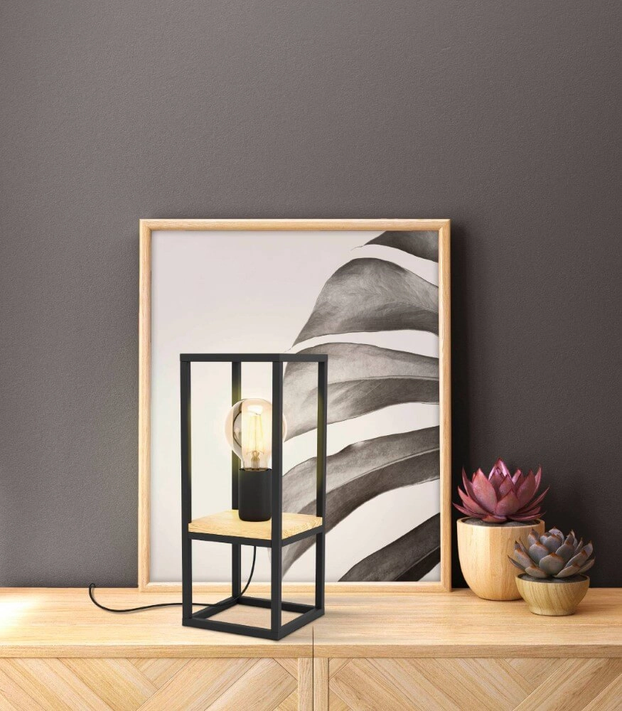 Tafellamp Libertad zwart met hout Eglo 9002759997977