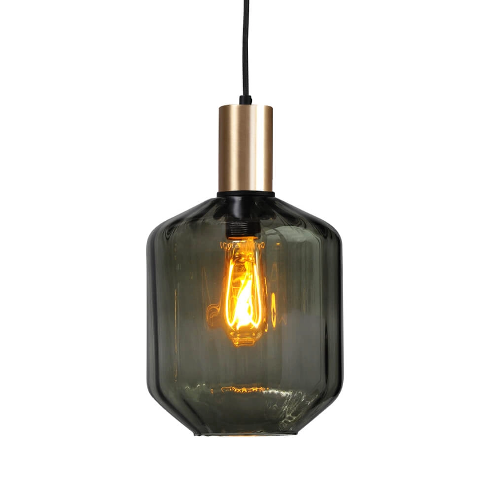3-lichts hanglamp - goud - Porto met Jagger green glazen Masterlight 8718121269665