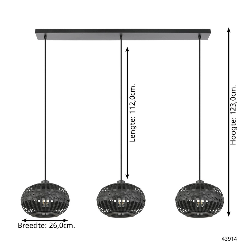 Eetkamer hanglamp Towcester Ø 26cm - hout Eglo 9002759439149