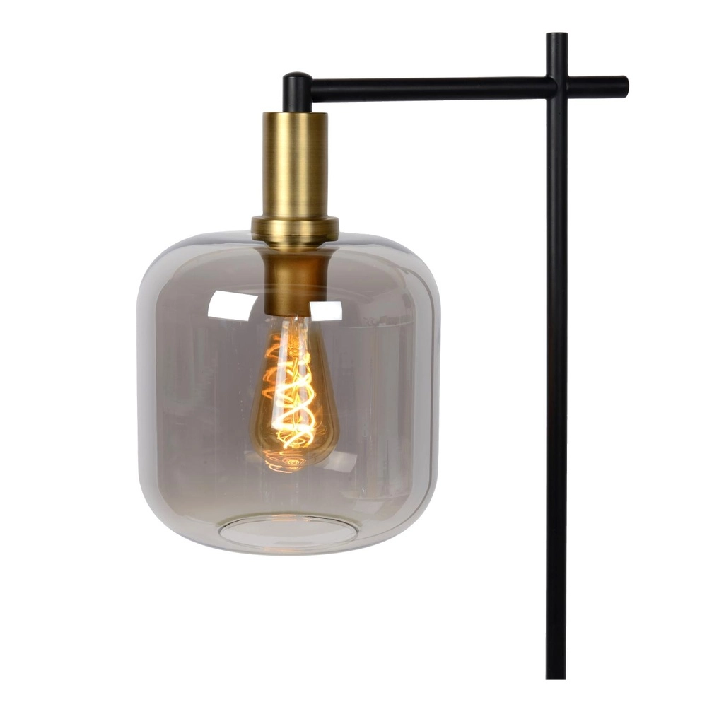 Vloerlamp Joanet zwart met smoke glas Lucide 5411212451606