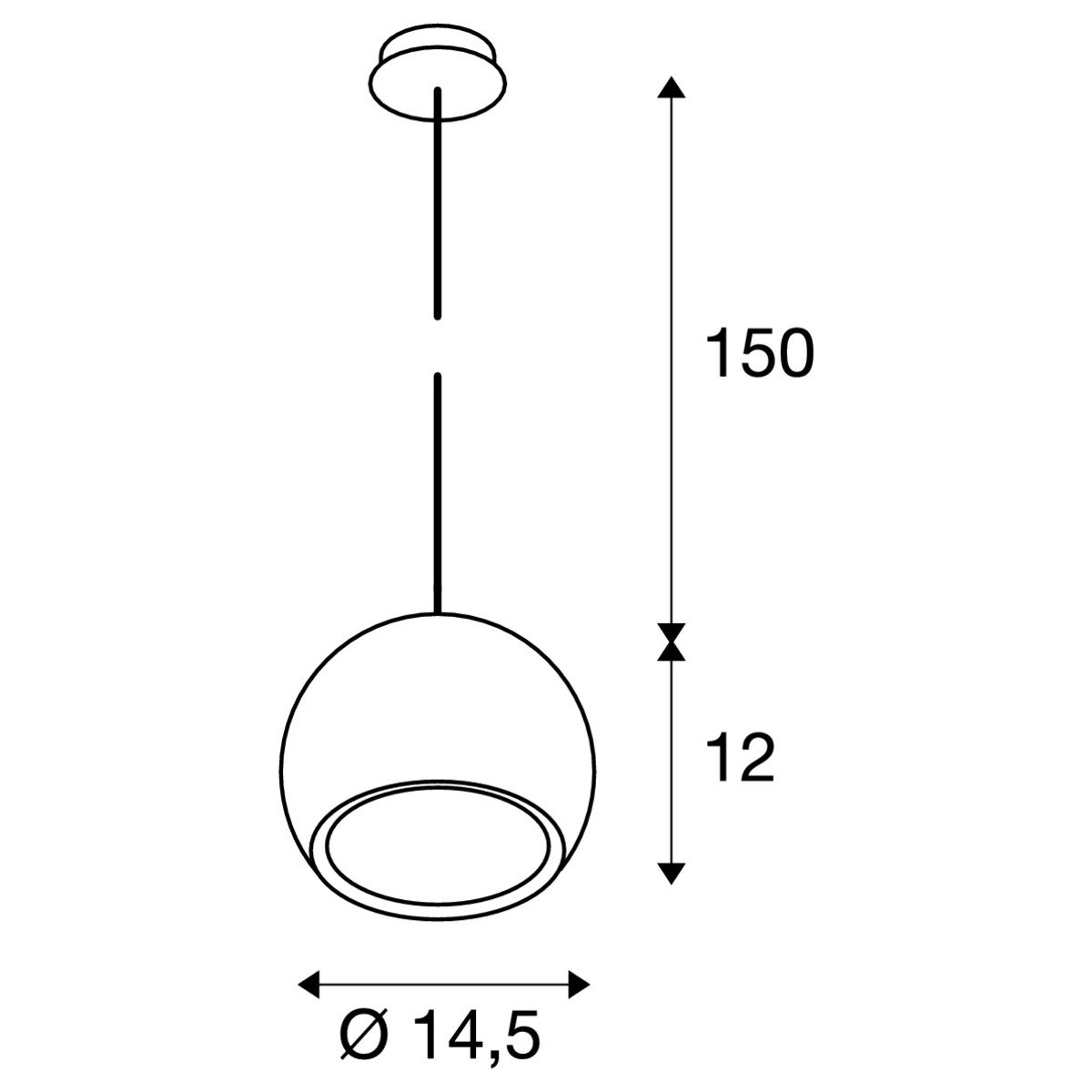 Mooie hanglamp Light Eye wit met chroom SLV 4024163109376