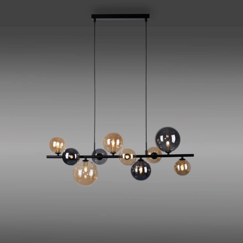 Zwarte hanglamp Popsicle design 10-lichts Paul Neuhaus 4012248375495