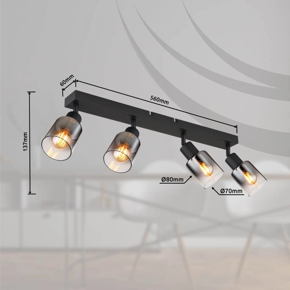 Plafondlamp Hubertus 4-lichts Globo 9007371455010