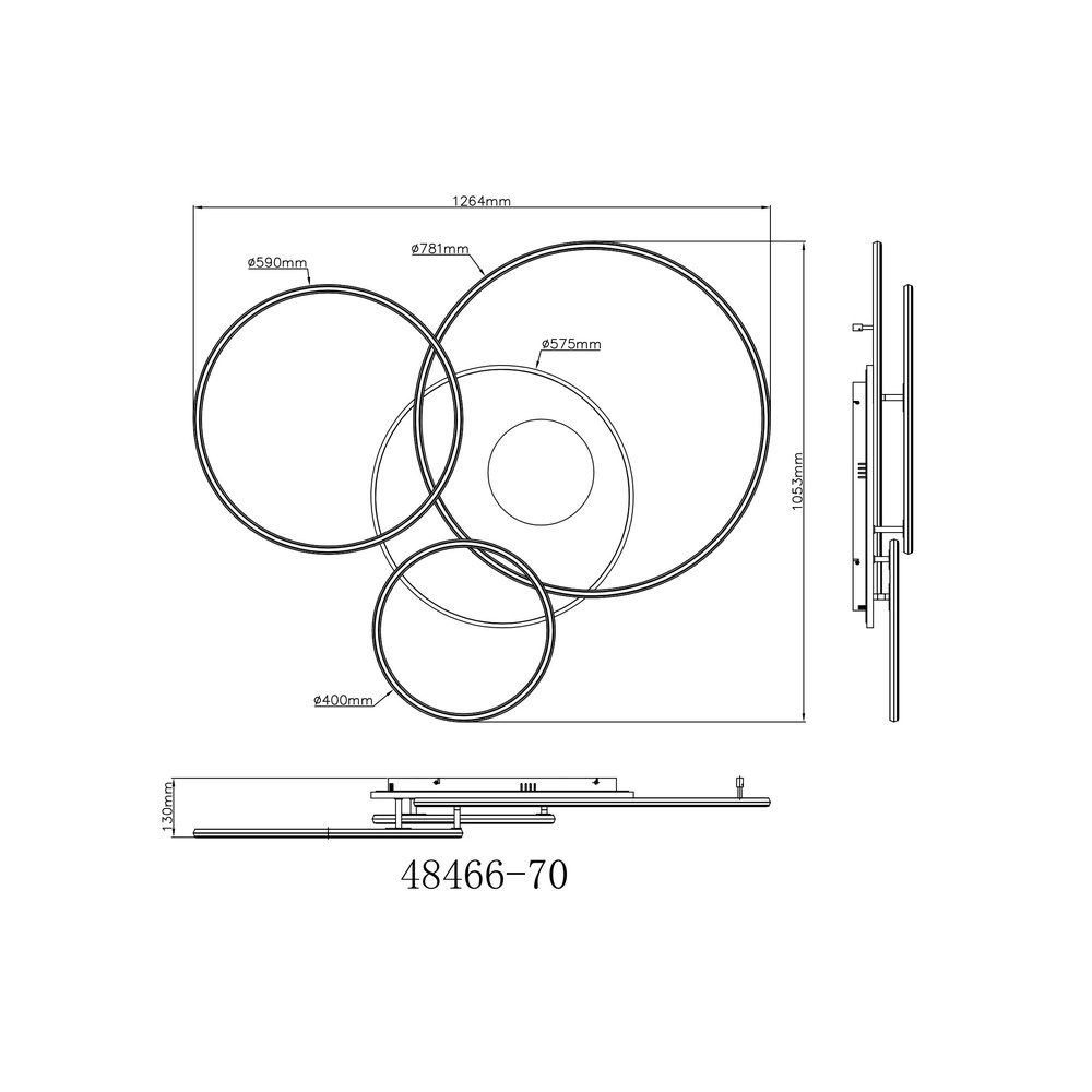 Moderne plafondlamp Invertina goud 126cm Globo 9007371453016