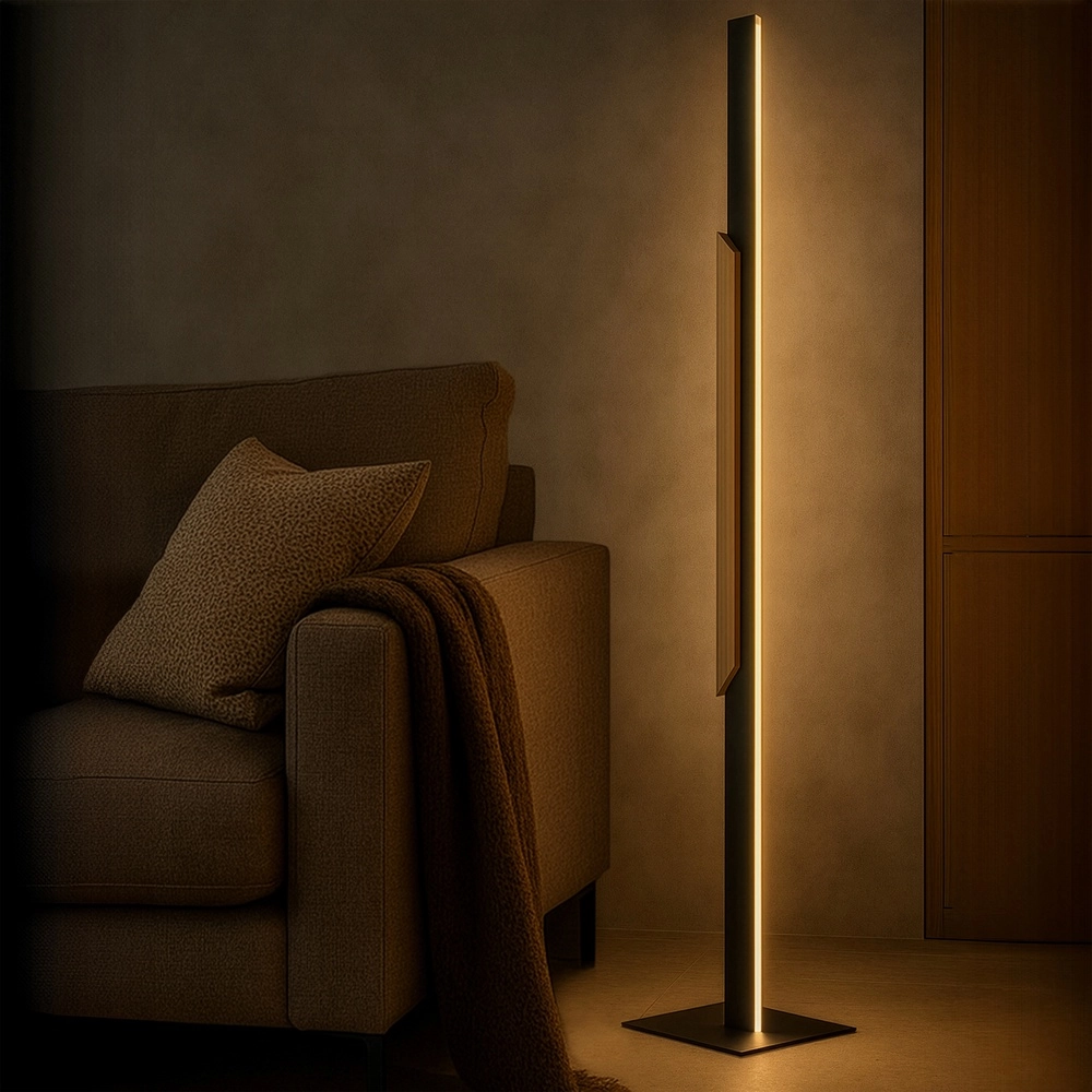 Design staande lamp Arcus zwart met hout Brilliant 4004353463532