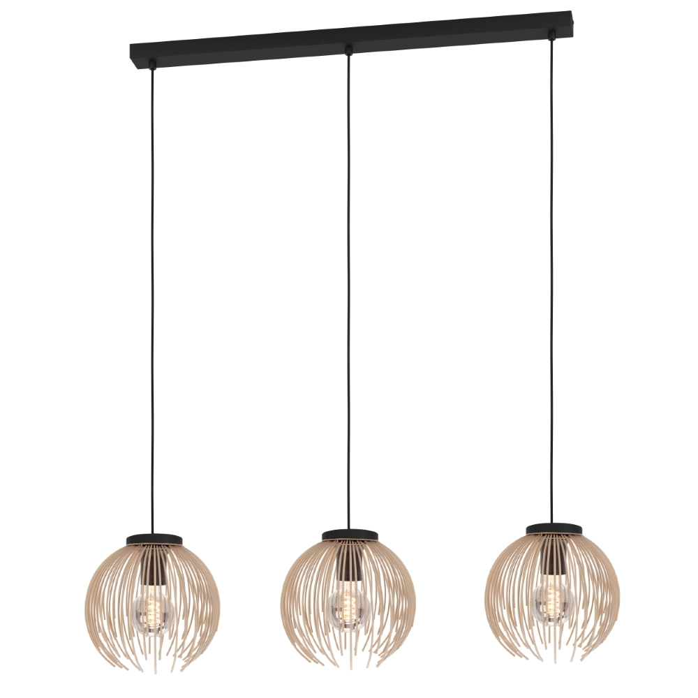 Design hanglamp Alhabia 3-lichts zand bruin Design hanglamp Alhabia 3-lichts zand bruin