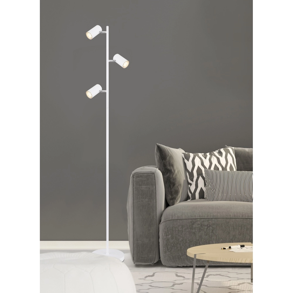 Vloerlamp 3-lichts Robby wit Globo 9007371422876