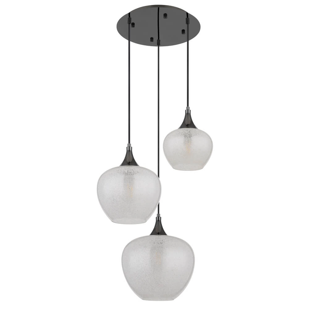 Antraciet hanglamp Maxy met wit glas 3-lichts Ø 49cm Globo 9007371453177