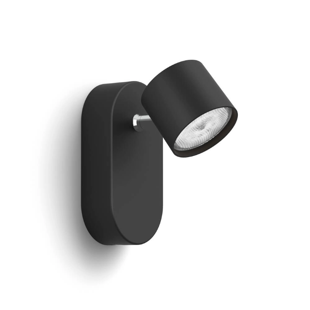 Zwarte led wandspot Star