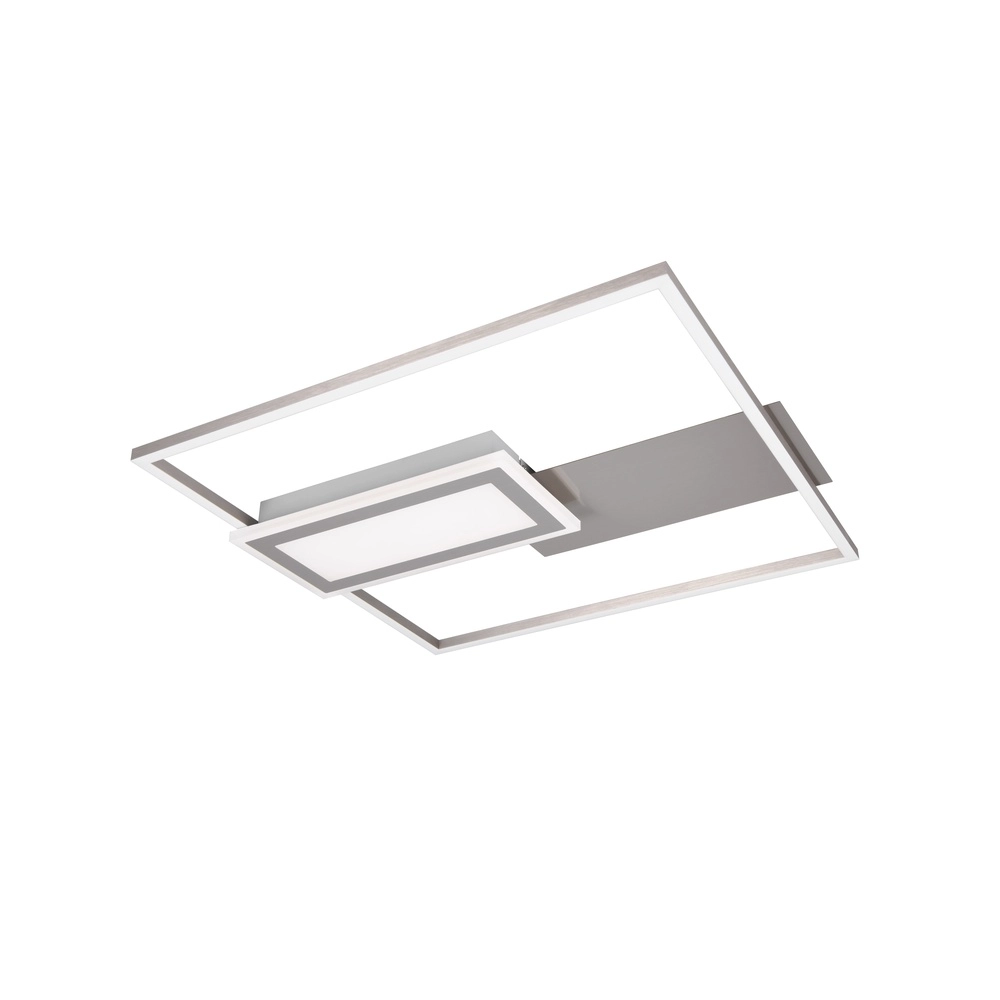 Vierkante plafondlamp Spiro nikkel 50cm Trio 4017807612462