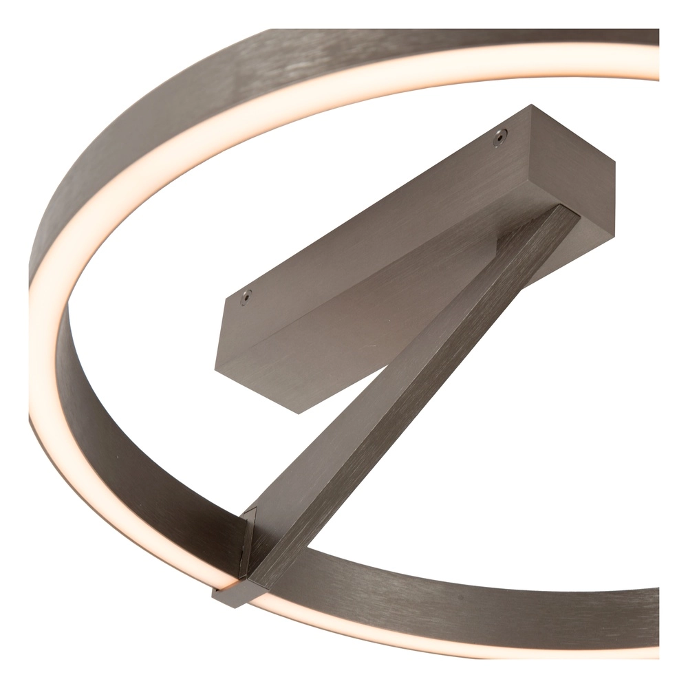 Design plafondlamp Applause Ø 40cm - geborsteld staal - met afstandsbediening Premium by Lucide 5411212221780