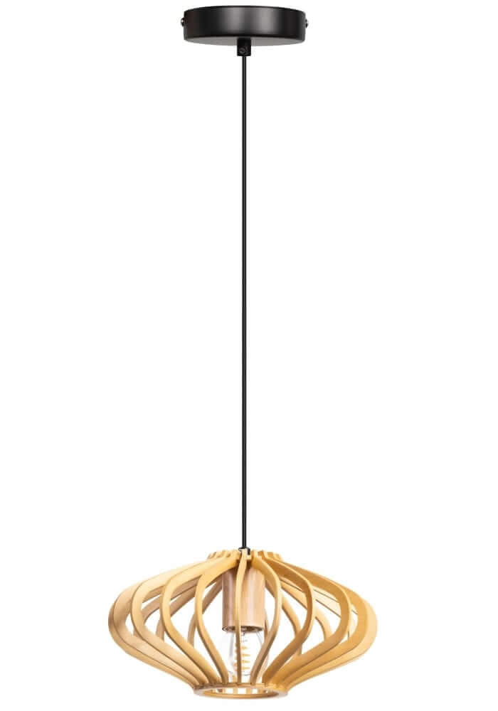 Houten hanglamp Tess Ø 25cm plat Houten hanglamp Tess Ø 25cm plat