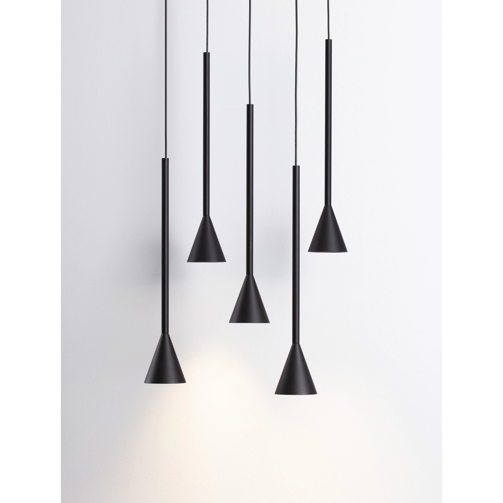 Hanglamp Net rond 5-lichts zwart Hanglamp Net rond 5-lichts zwart