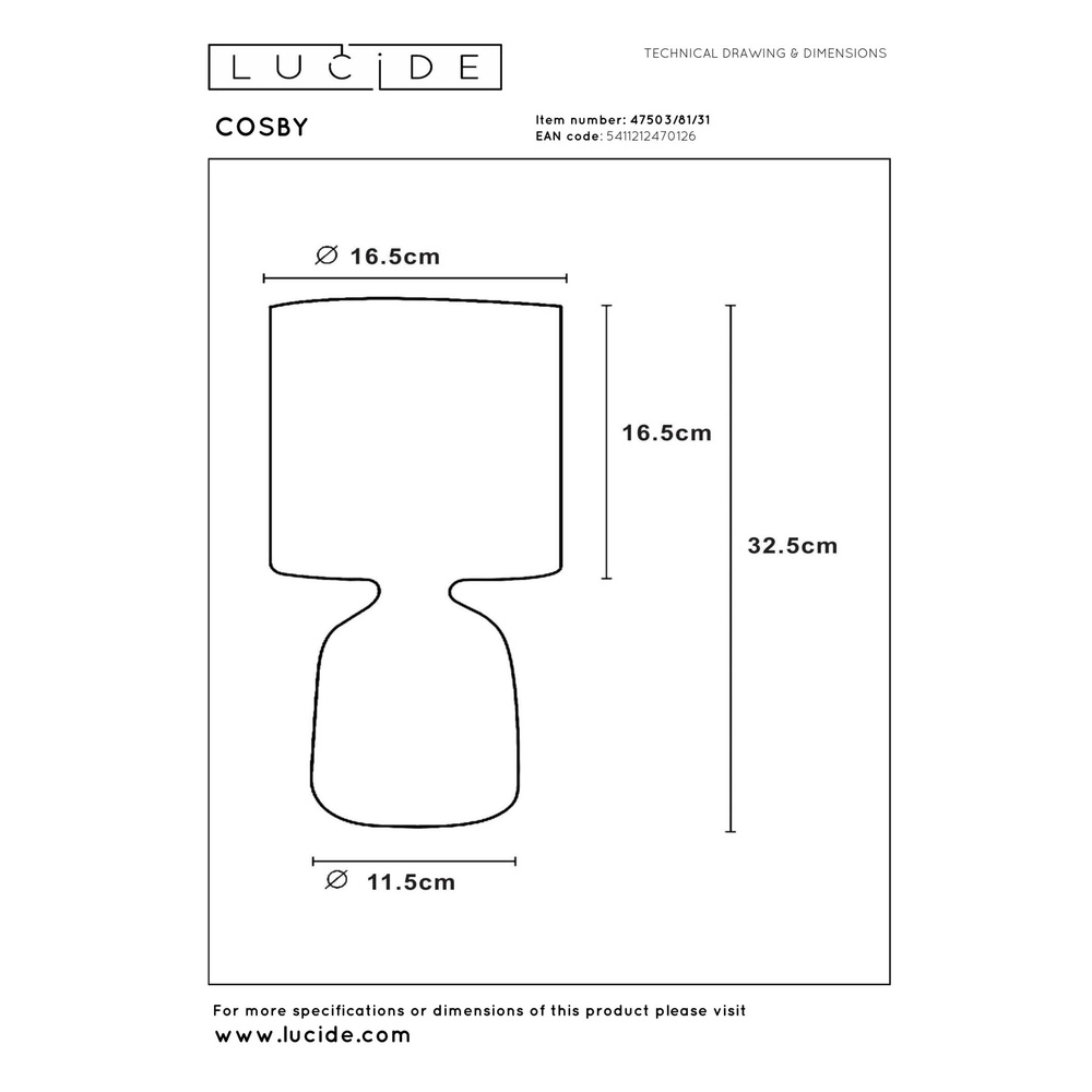 Schemerlampje Cosby wit Lucide 5411212470126