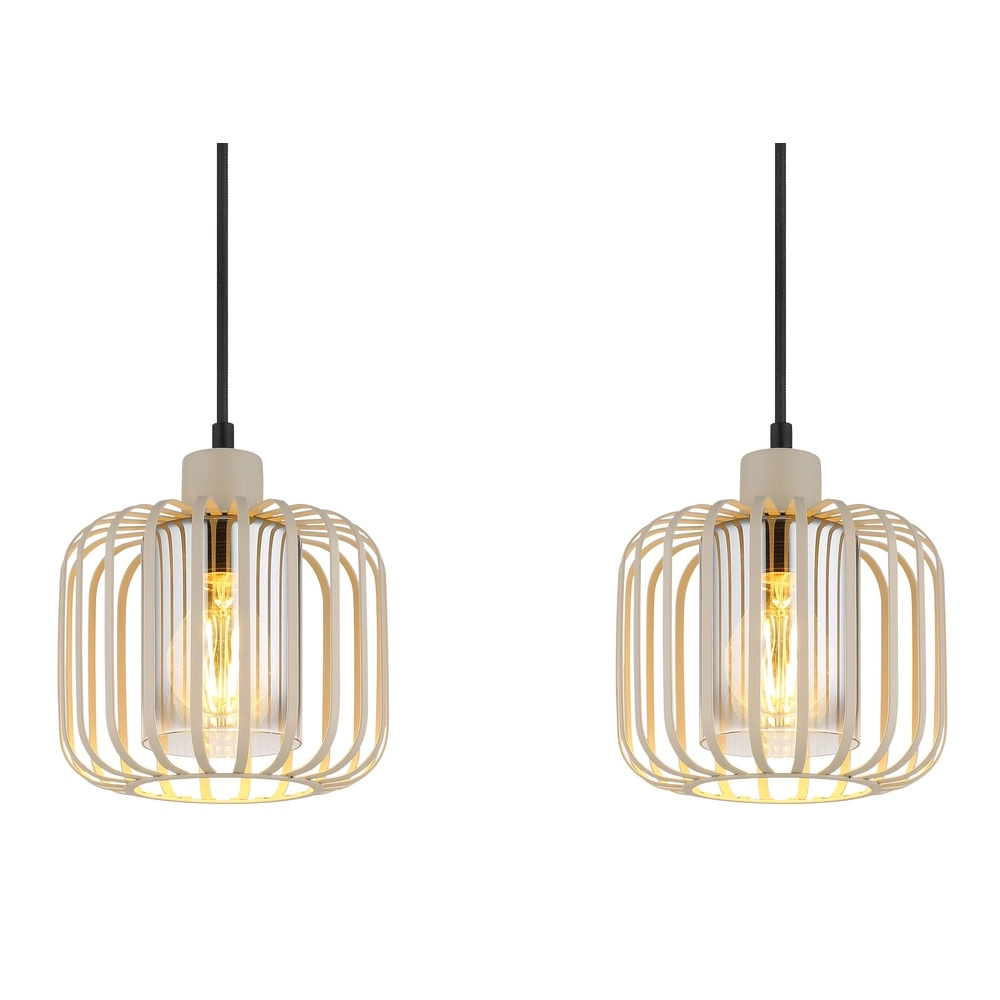 4-lichts hanglamp Alfred zand bruin Globo 9007371533619