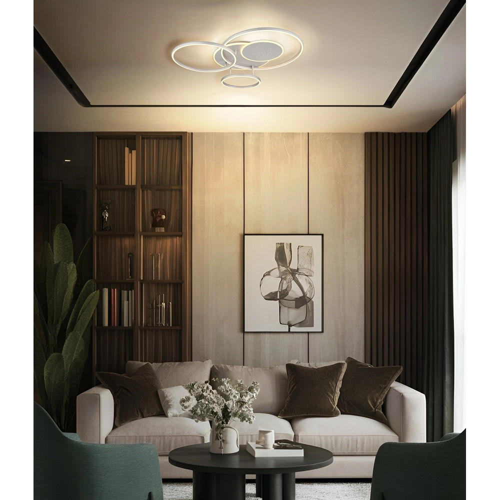 Moderne plafondlamp Johnson zilvergrijs 80,7cm Globo 9007371583553