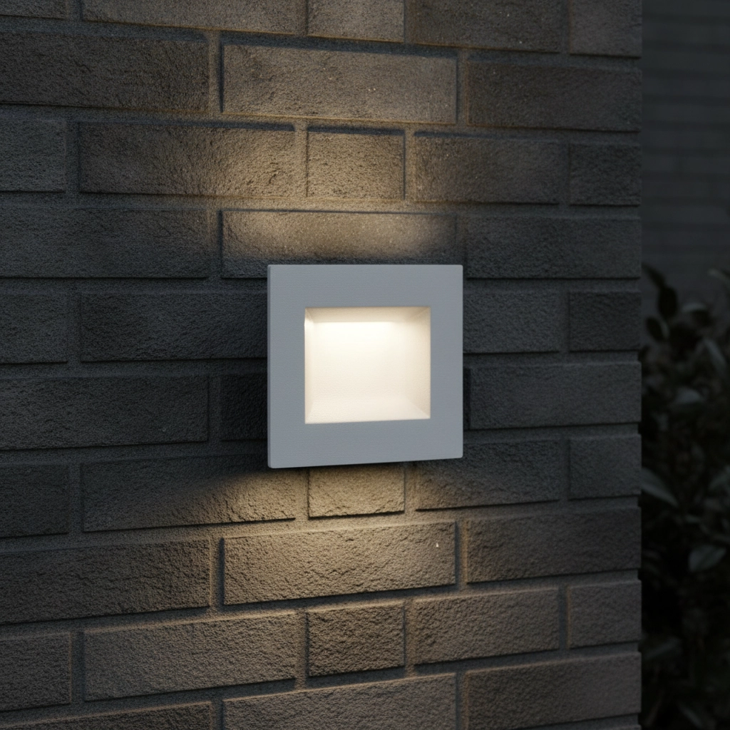 Inbouwlamp Krypton vierkant wit 8cm