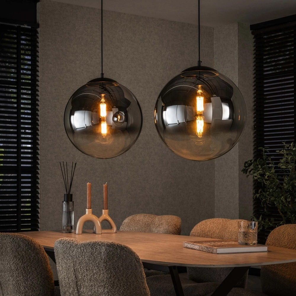 2L hanglamp Bubble met zilver fading glas