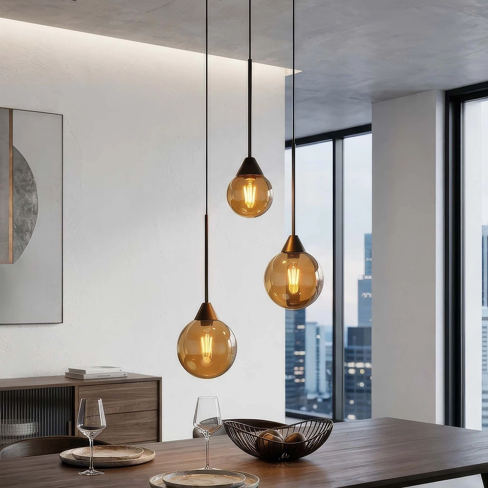 Design hanglamp Opux Lux 3-lichts brons Searchlight 5,05342E+12