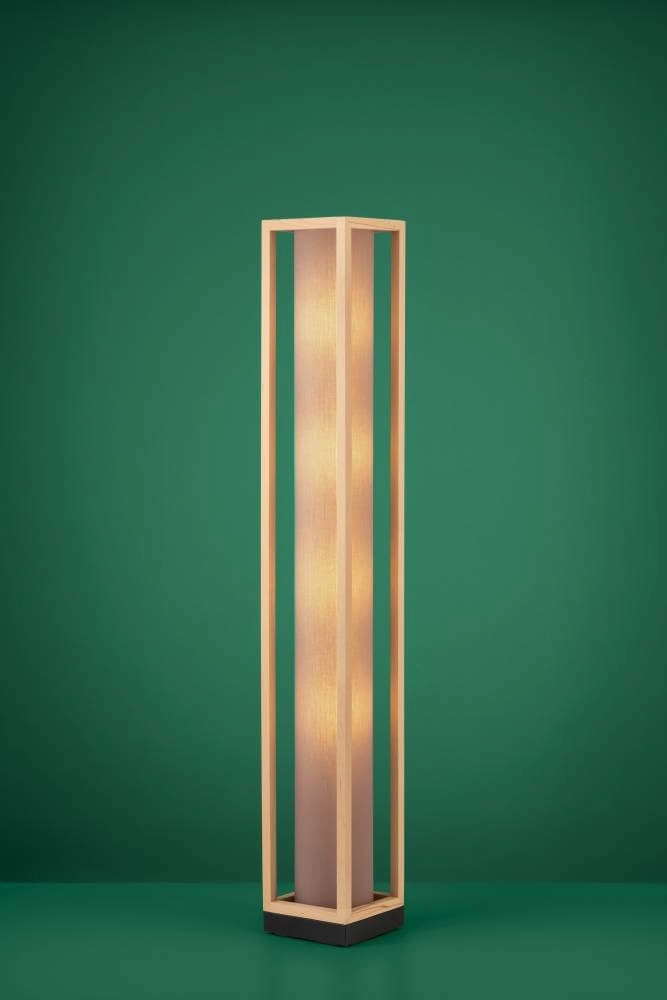 Houten vloerlamp Granados met cappuccino kap Stars of Light 9008606240234