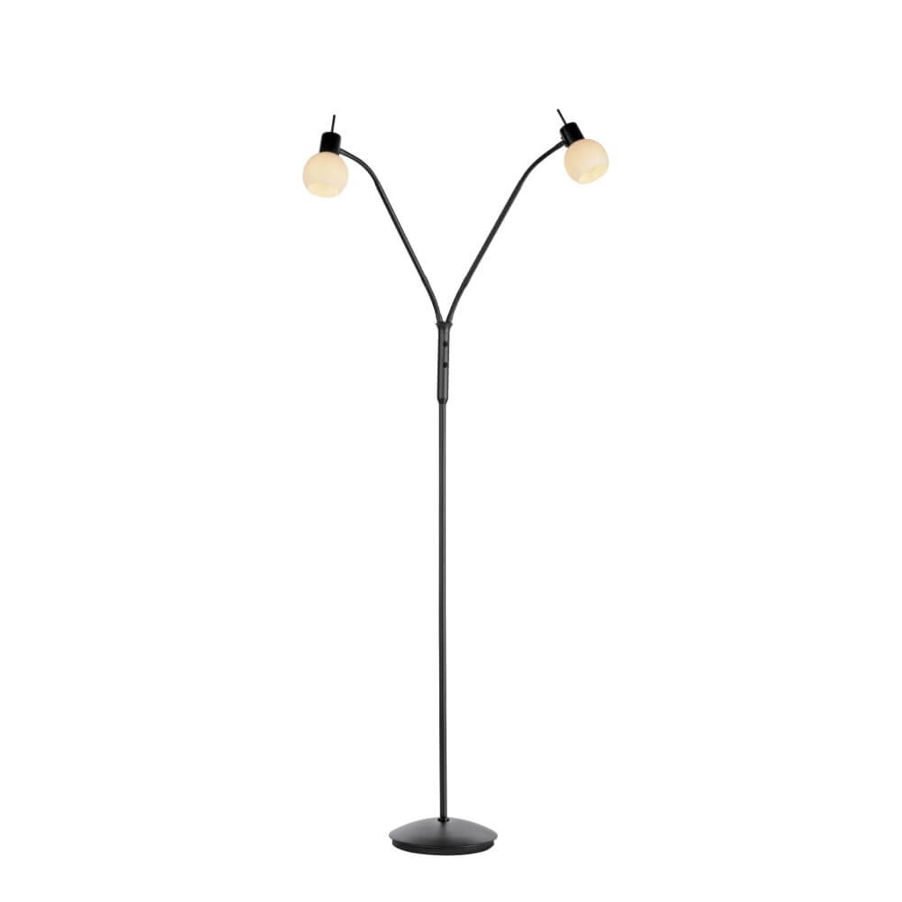 Zwarte vloerlamp Loki 2-lichts Just Light 4043689000837