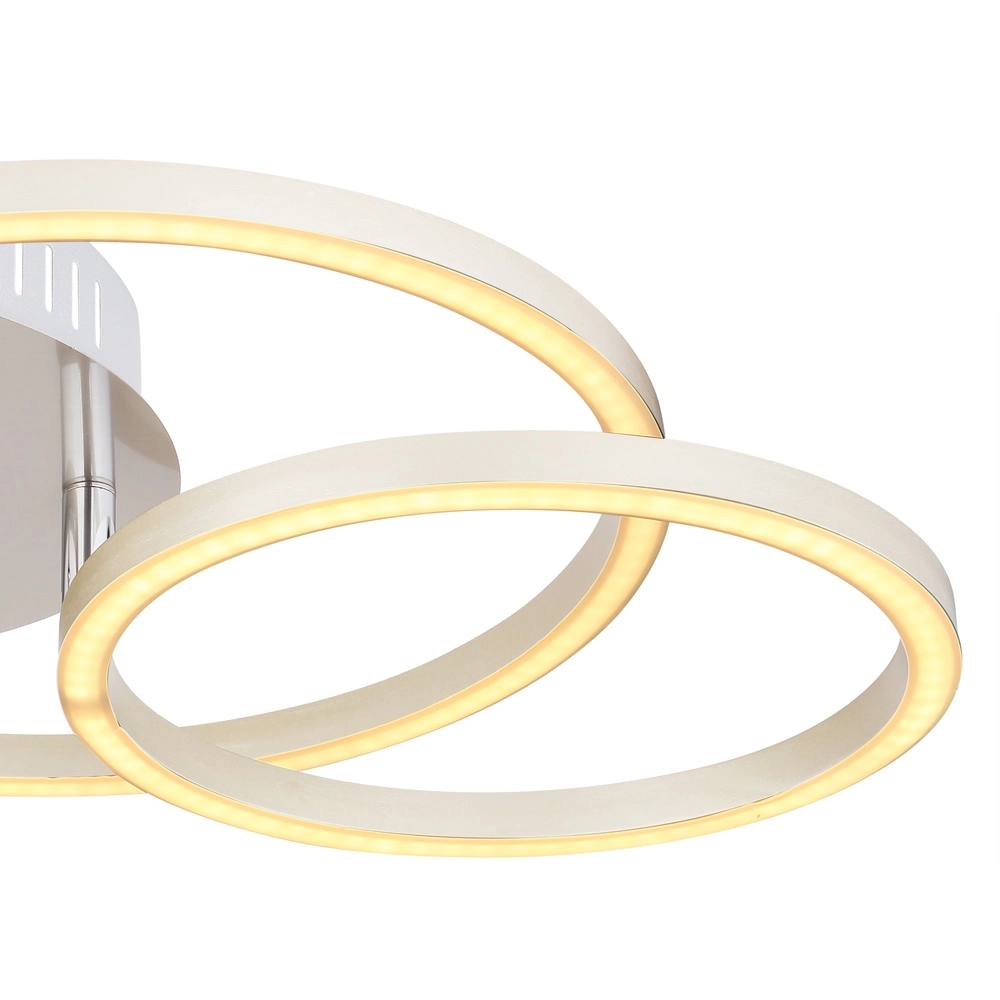 Moderne plafondlamp Kendy 3 ringen nikkel Globo 9007371407743